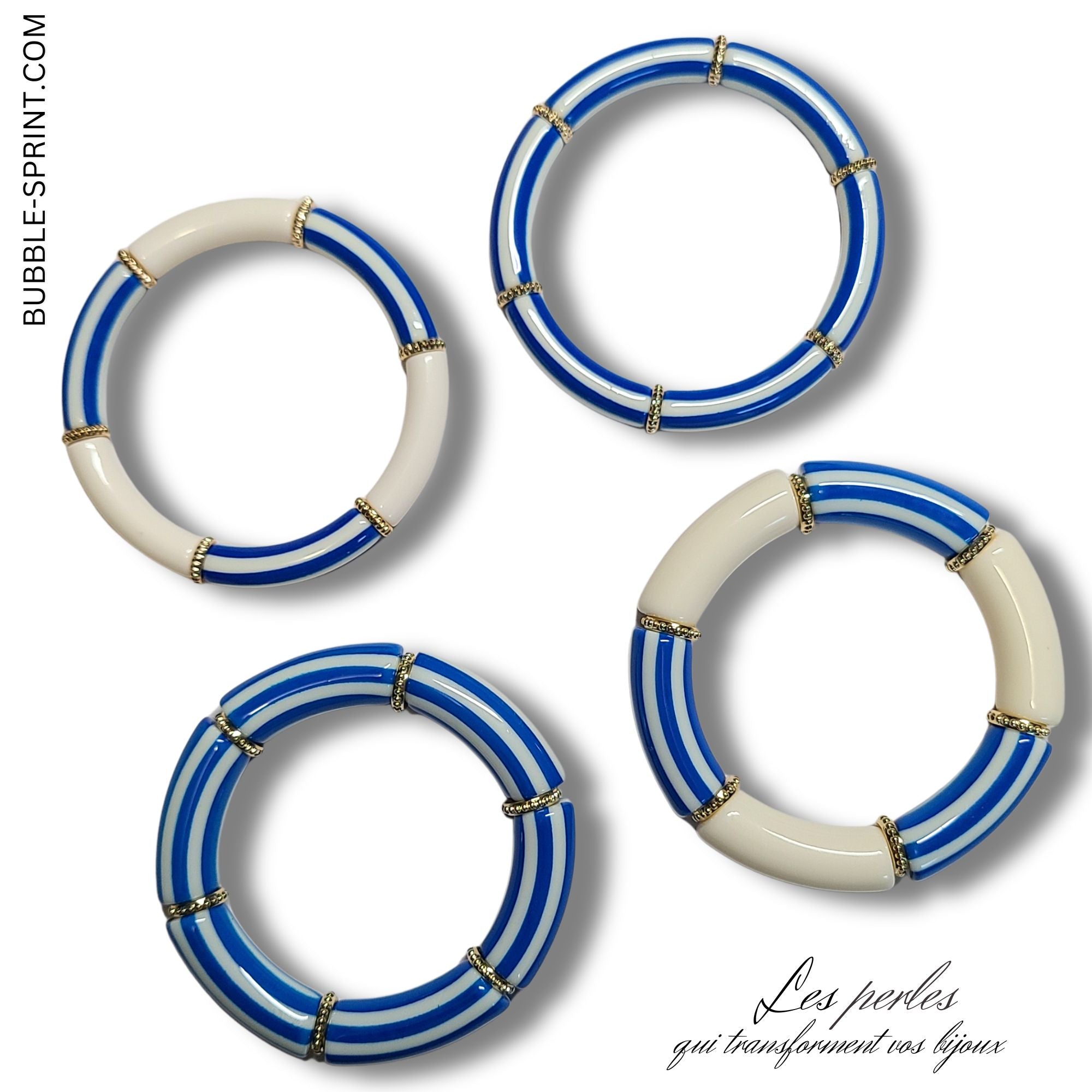 ARTSHOP Tubes à Rayures 458 perle tube Caraïbes 8MM x1