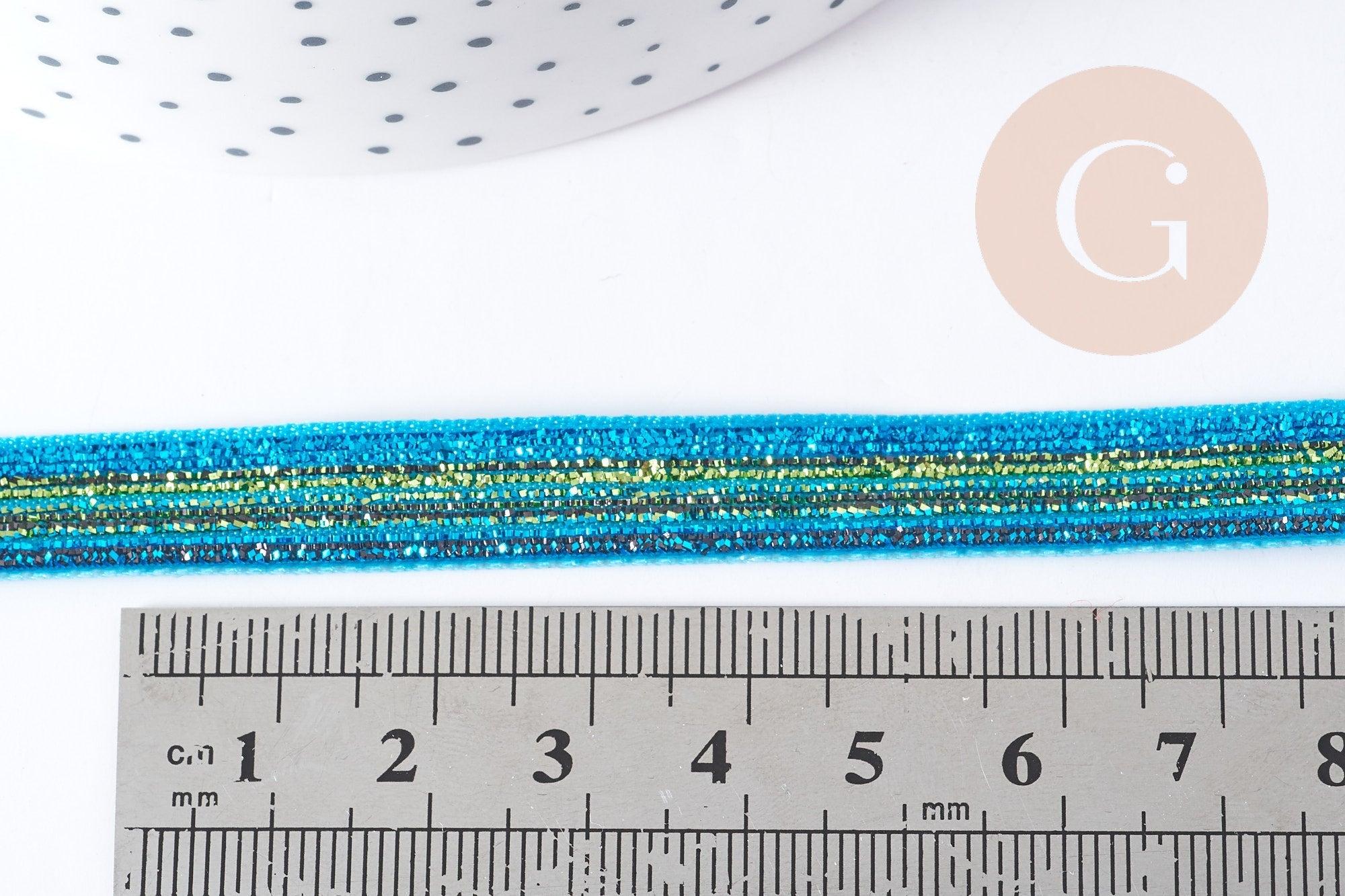 Gingerlily Perles G8907 ruban paillettes bleu 1 m 10 mm