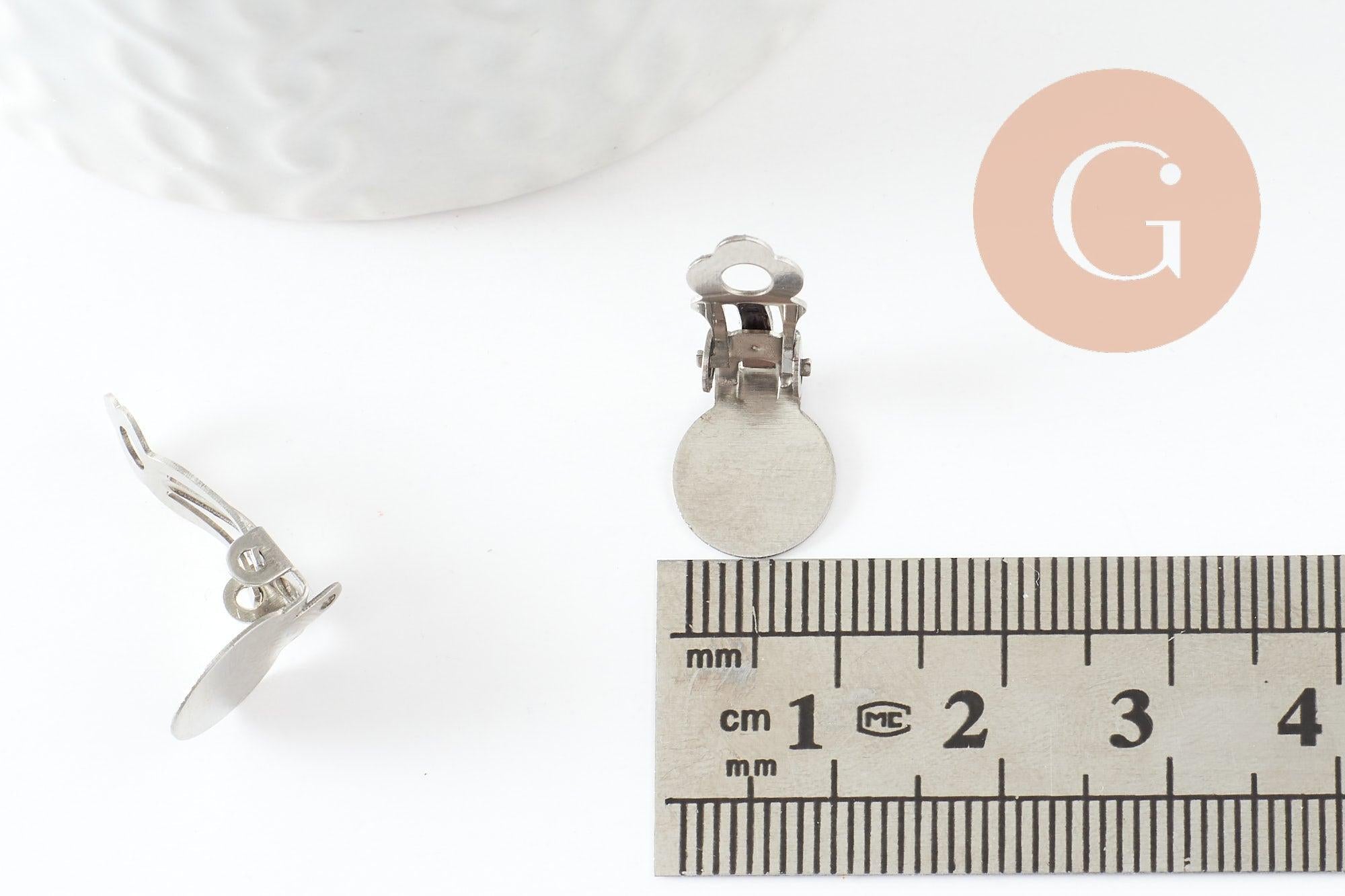 Gingerlily support boucle clip acier platine 18mm lot 10 sans perçage