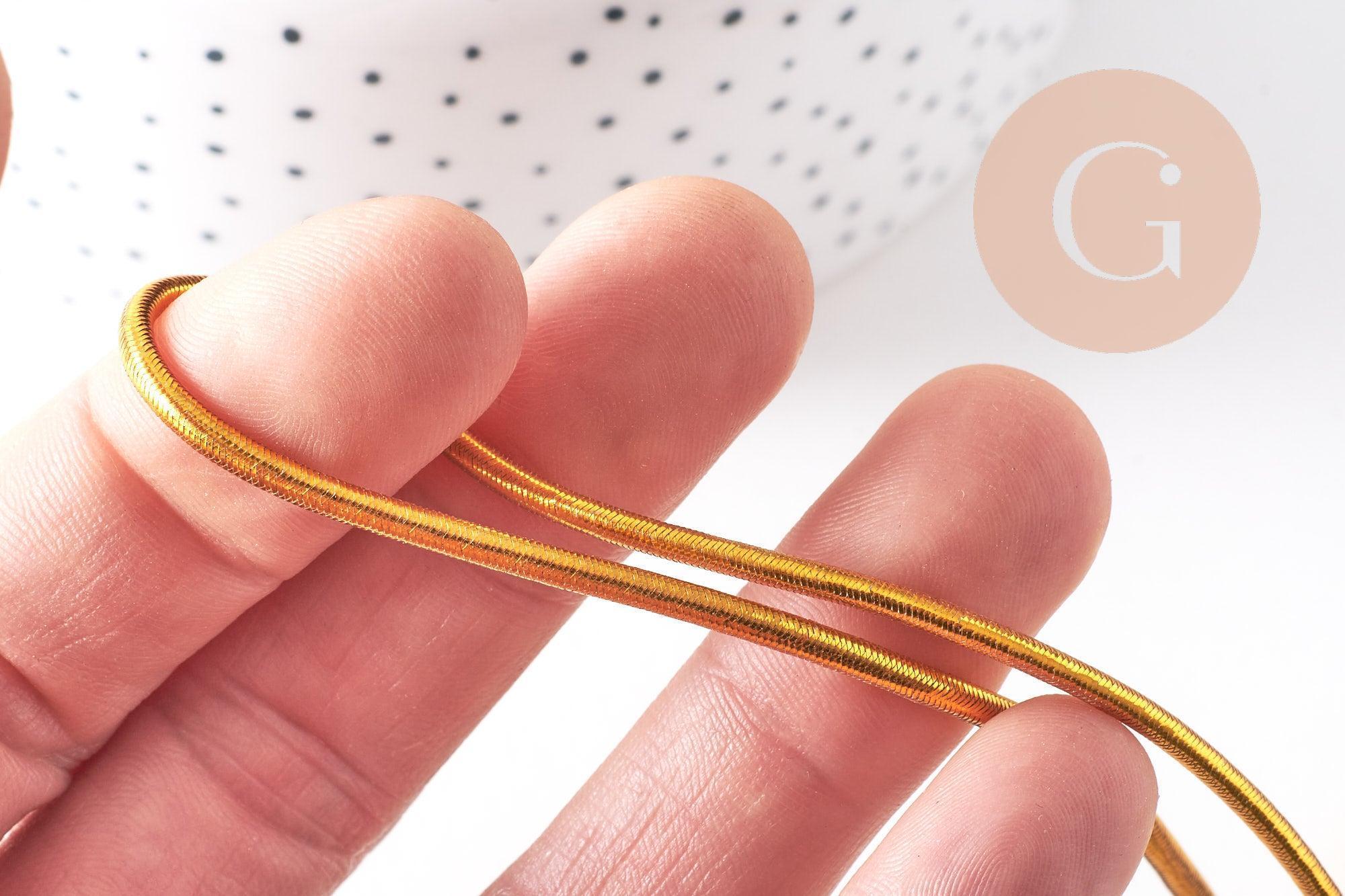 Gingerlily Cordons G10517 cordon élastique doré nylon 2,5mm 1m