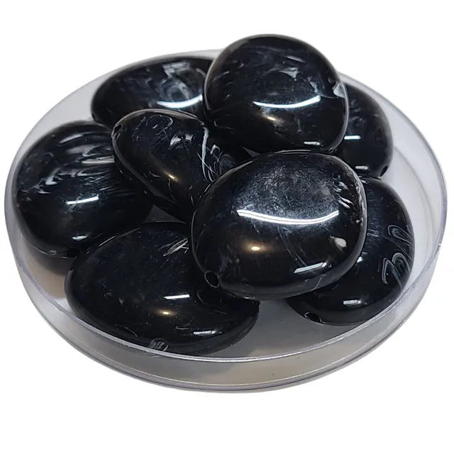 ARTSHOP Galets TIKA 35 galet noir marbré 37MM acrylique