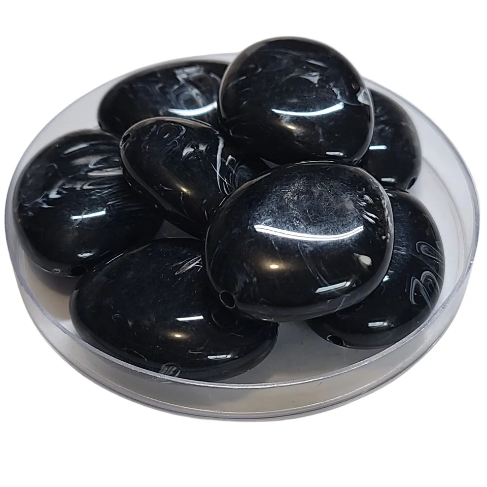 ARTSHOP Galets TIKA 35 galet noir marbré 37MM acrylique