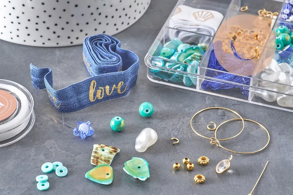 Gingerlily Kit Nacre & Coquillage bleu coffret bijoux DIY x1