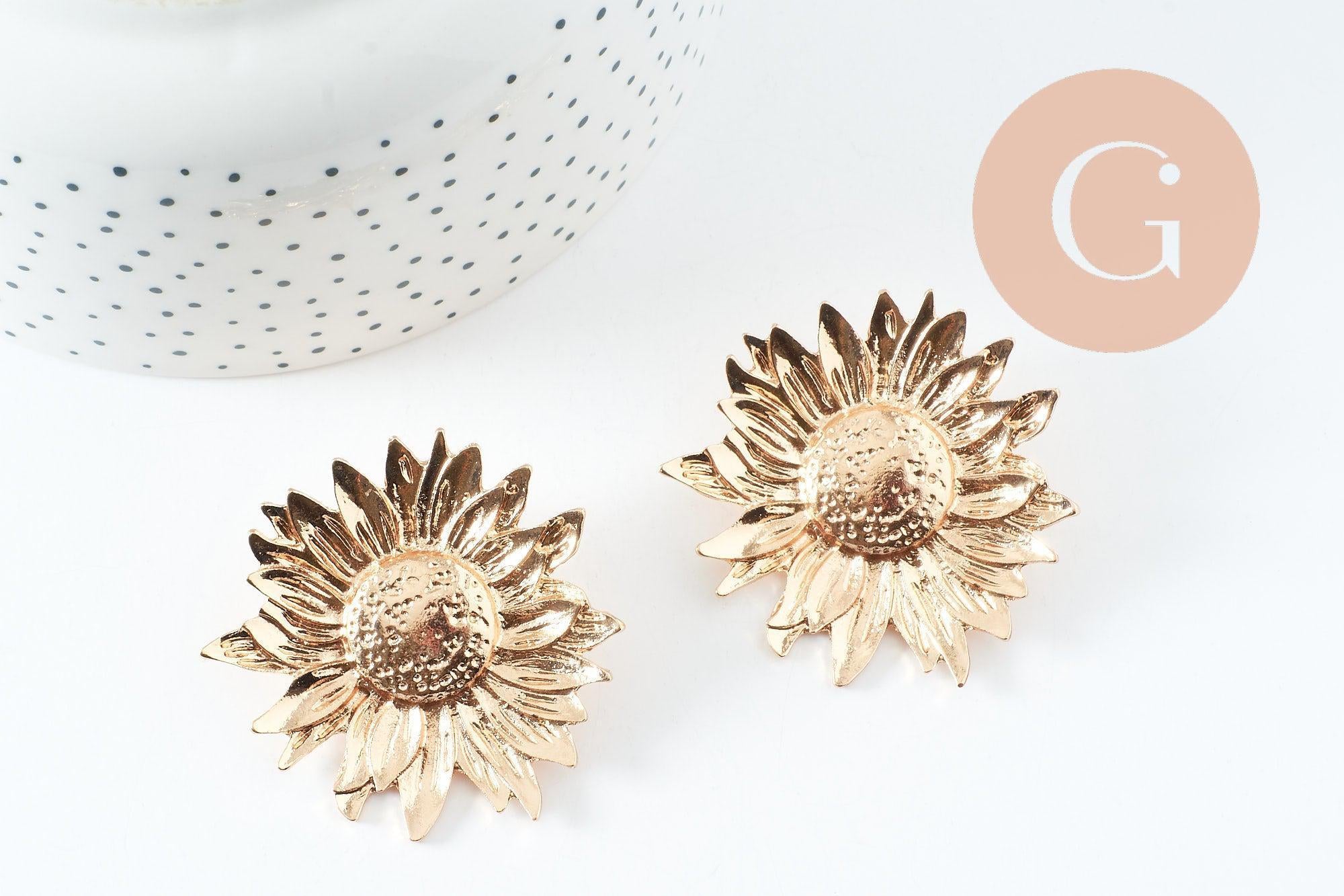 Gingerlily tournesol XXL boucles d’oreilles platine 50mm paire