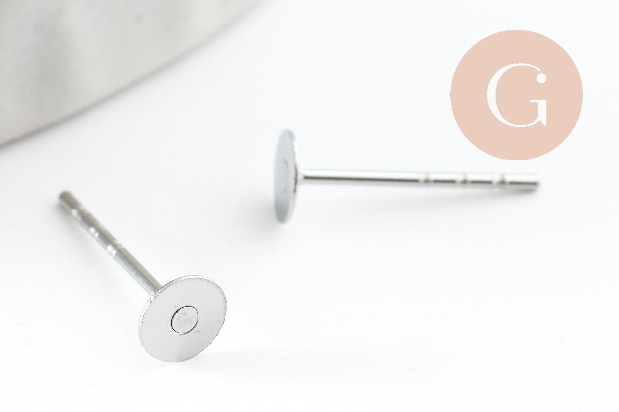 Gingerlily Clous puces oreille inox 4mm platine x50