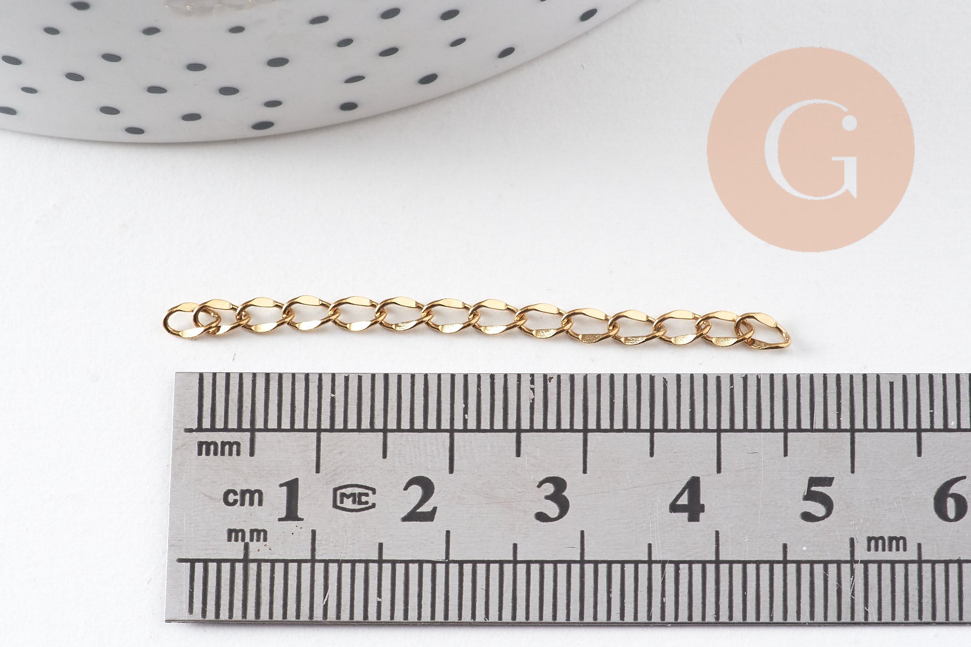 Gingerlily Chaînes bijoux DIY G10908 chaîne extension acier doré 52mm x5