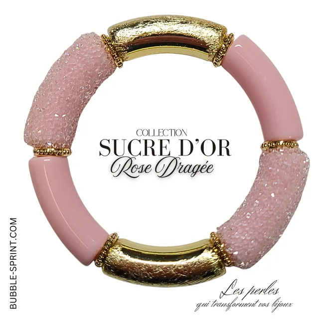 Artshop Sucre d'Or Bracelet Rose Dragée Kit ou Monté