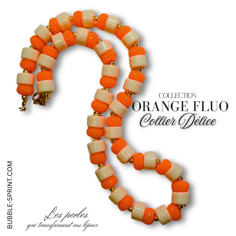 ARTSHOP Délice collier acrylique Orange Fluo kit 48 cm