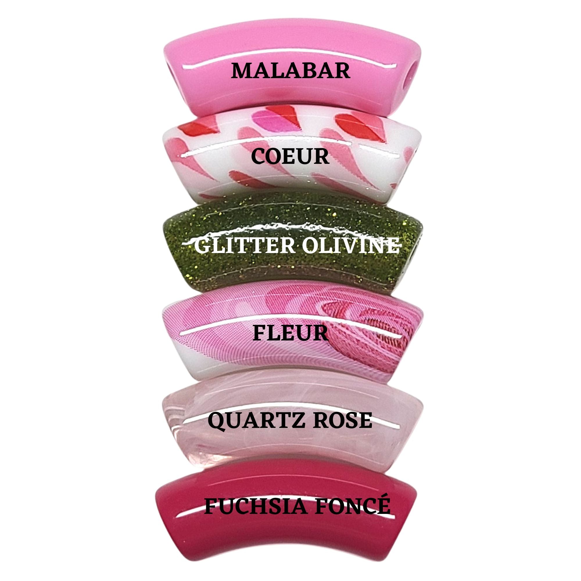 ARTSHOP Camaieux lot 6 tubes incurvés roses 12mm 206