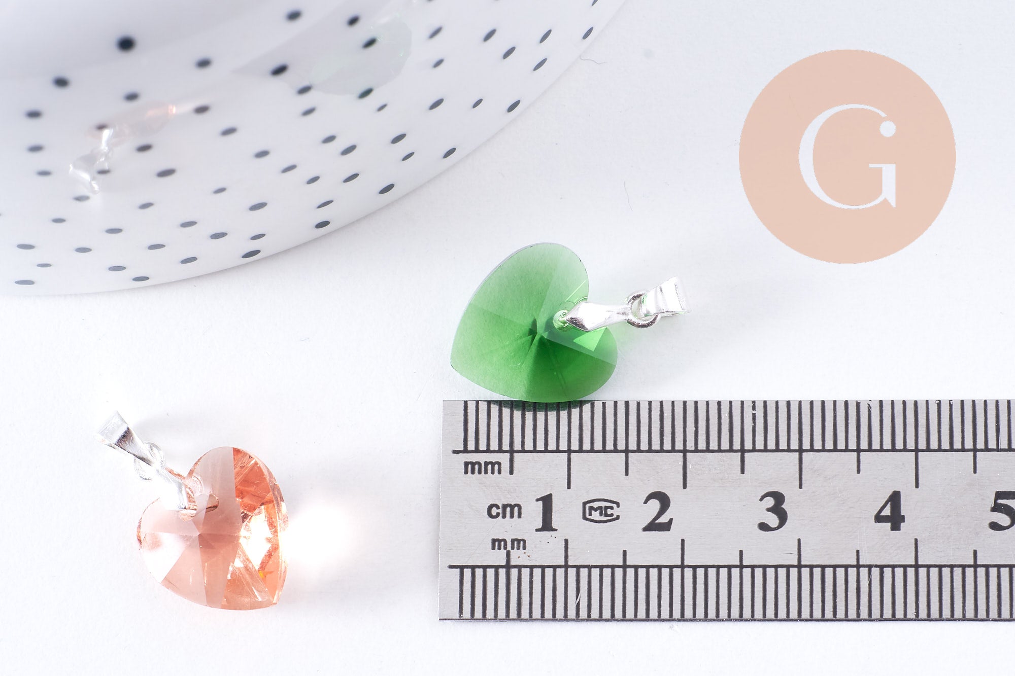 Gingerlily Pendentifs G10656 pendentif cœur cristal rouge 19,5 mm
