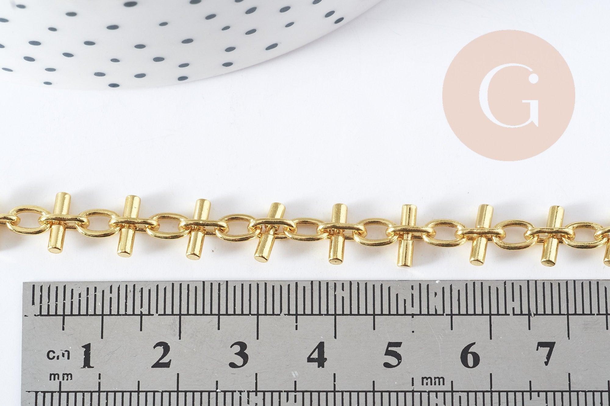 Gingerlily Bracelet grosse maille acier doré 19,5cm x1
