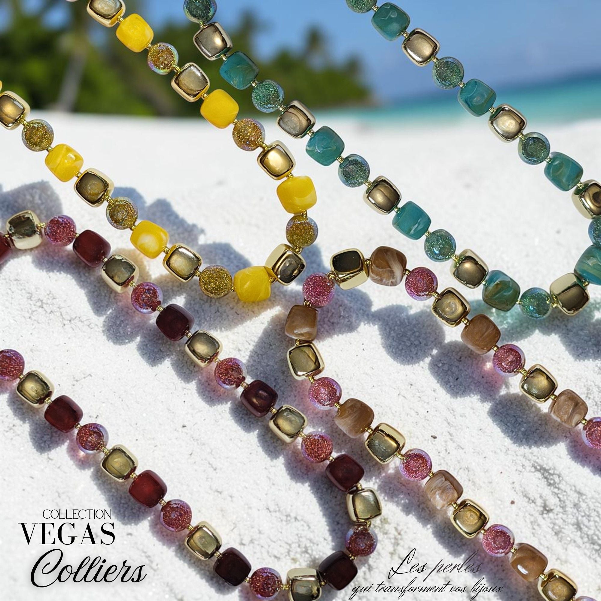 ARTSHOP Vegas collier bordeaux kit ou monté 48 cm