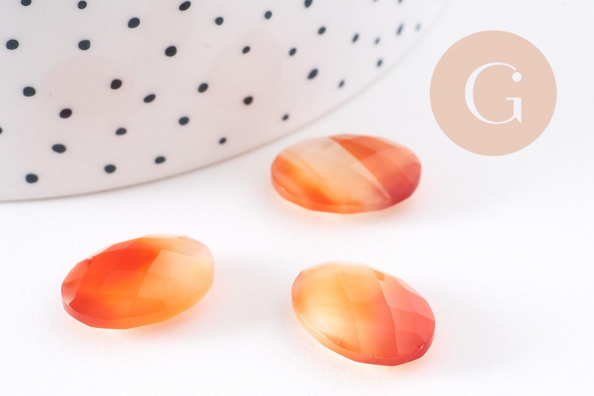 Gingerlily G10210 cabochon ovale agate orange 18x13mm facetté