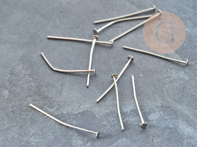 Gingerlily Tiges Clous Tête Plate Fer Platine 30 mm 10 g