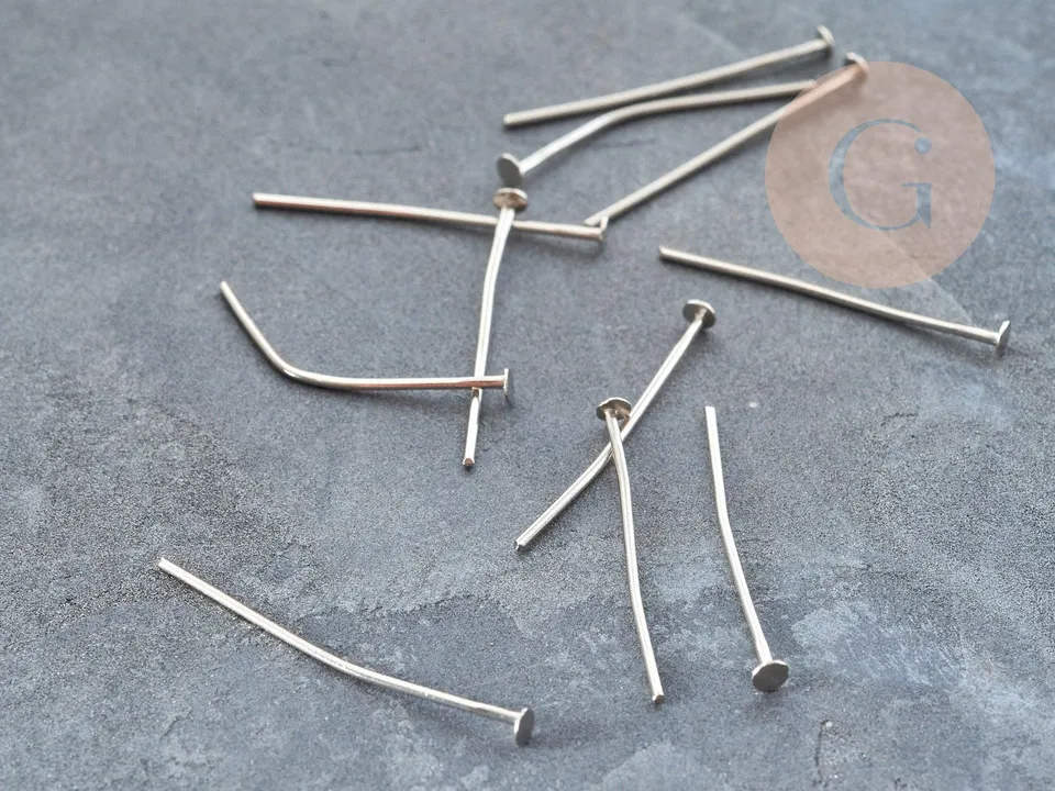 Gingerlily Tiges Clous Tête Plate Fer Platine 30 mm 10 g