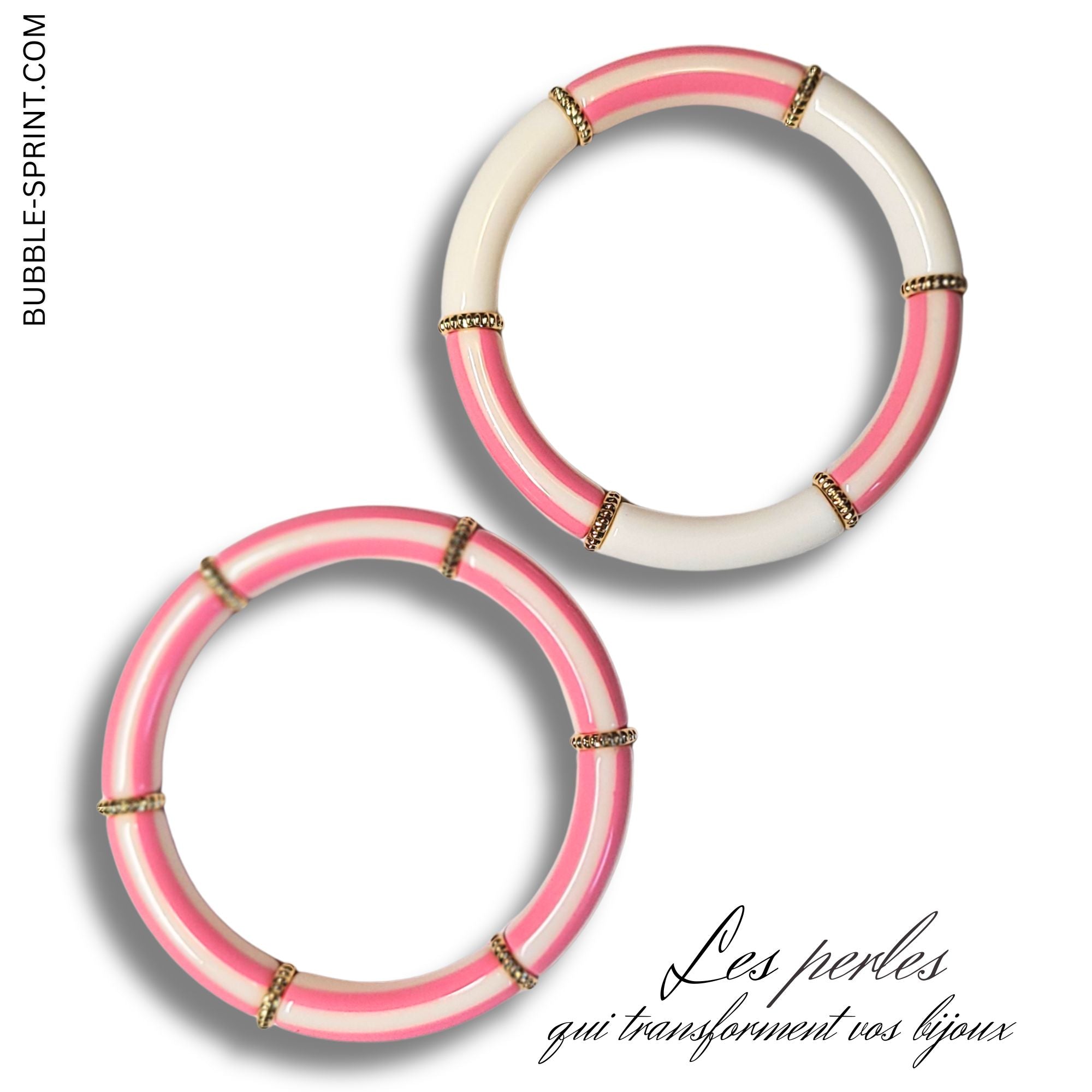 ARTSHOP Tubes à Rayures 451 tube incurvé rose 8mm x6