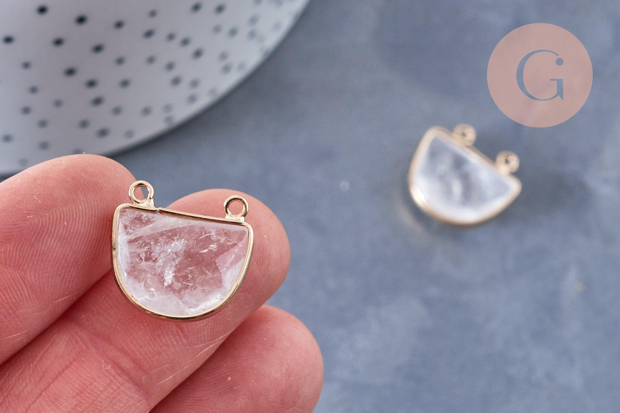 Gingerlily Pendentifs demi-cercle cristal 18mm x1