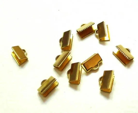 Gingerlily Embouts ruban laiton brut 10mm x50 doré