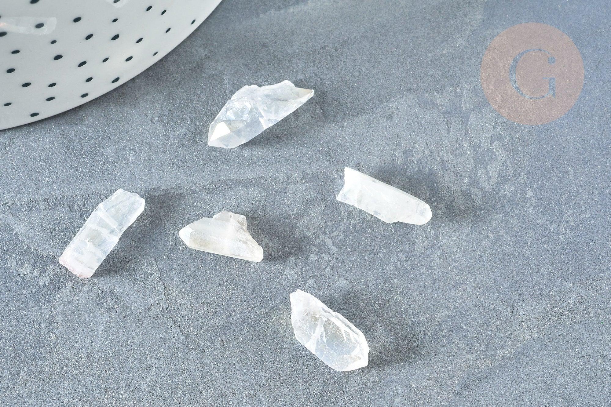 Gingerlily Perles pointe G3210 cristal roche brut irisé x5