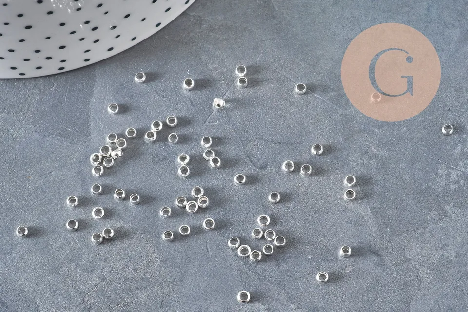 Gingerlily Perles G11269 perles à écraser laiton argenté 3x2mm
