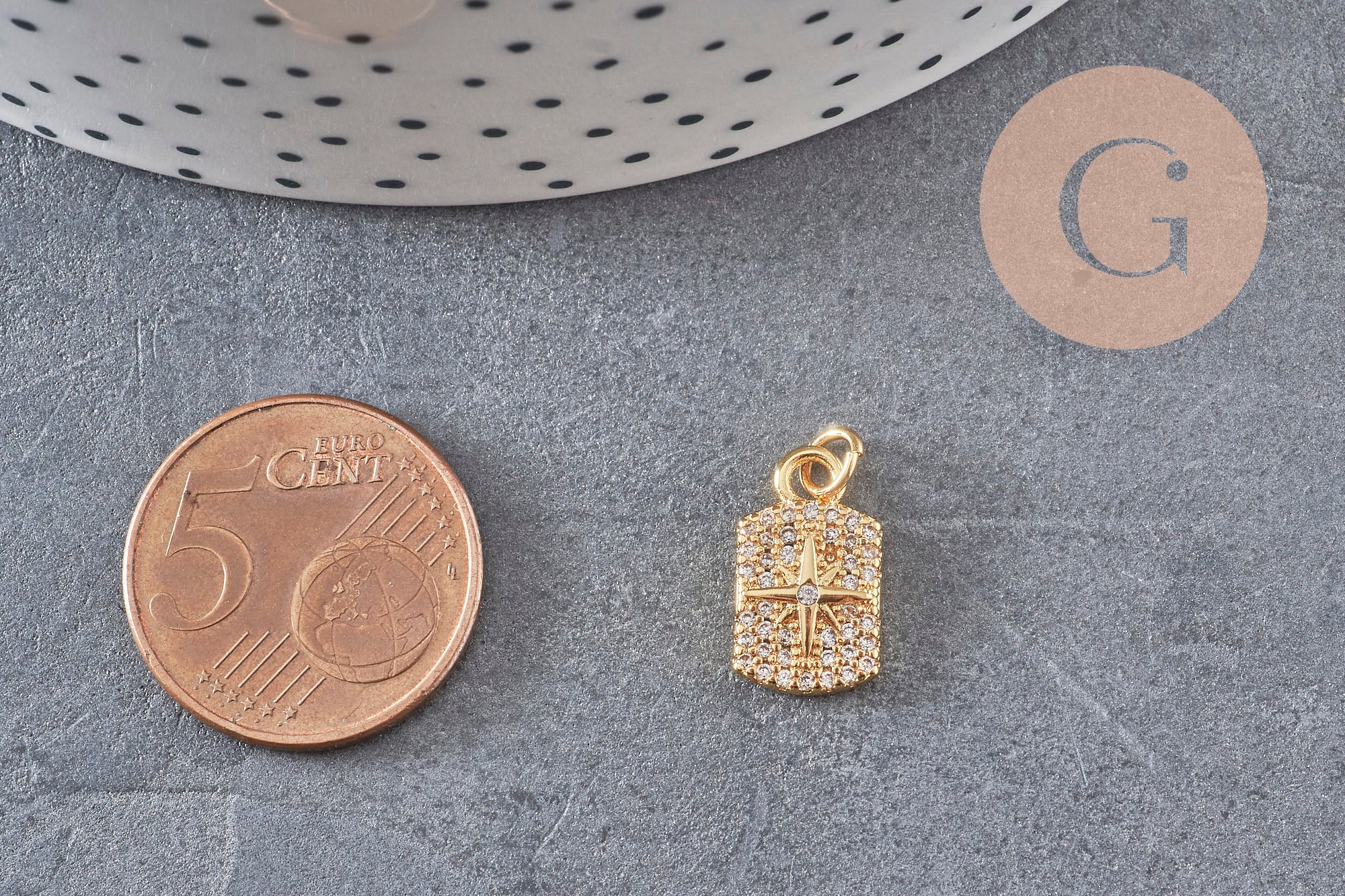Gingerlily Pendentifs G3484 médaille étoile dorée 14,5mm x1