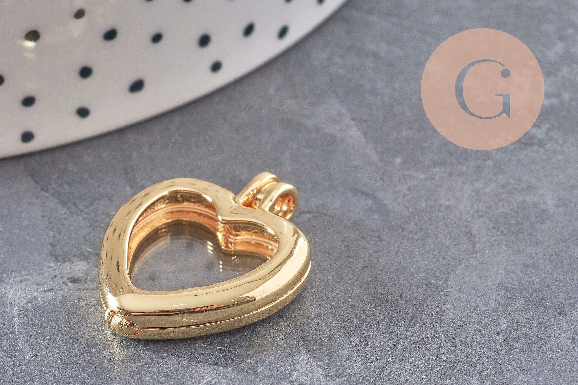 Gingerlily G11141 pendentif locket cœur doré 26mm à remplir