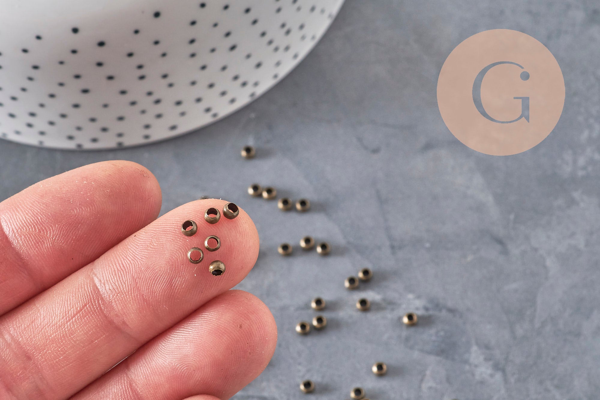Gingerlily Perles à écraser laiton bronze 3x2 mm 2 grammes