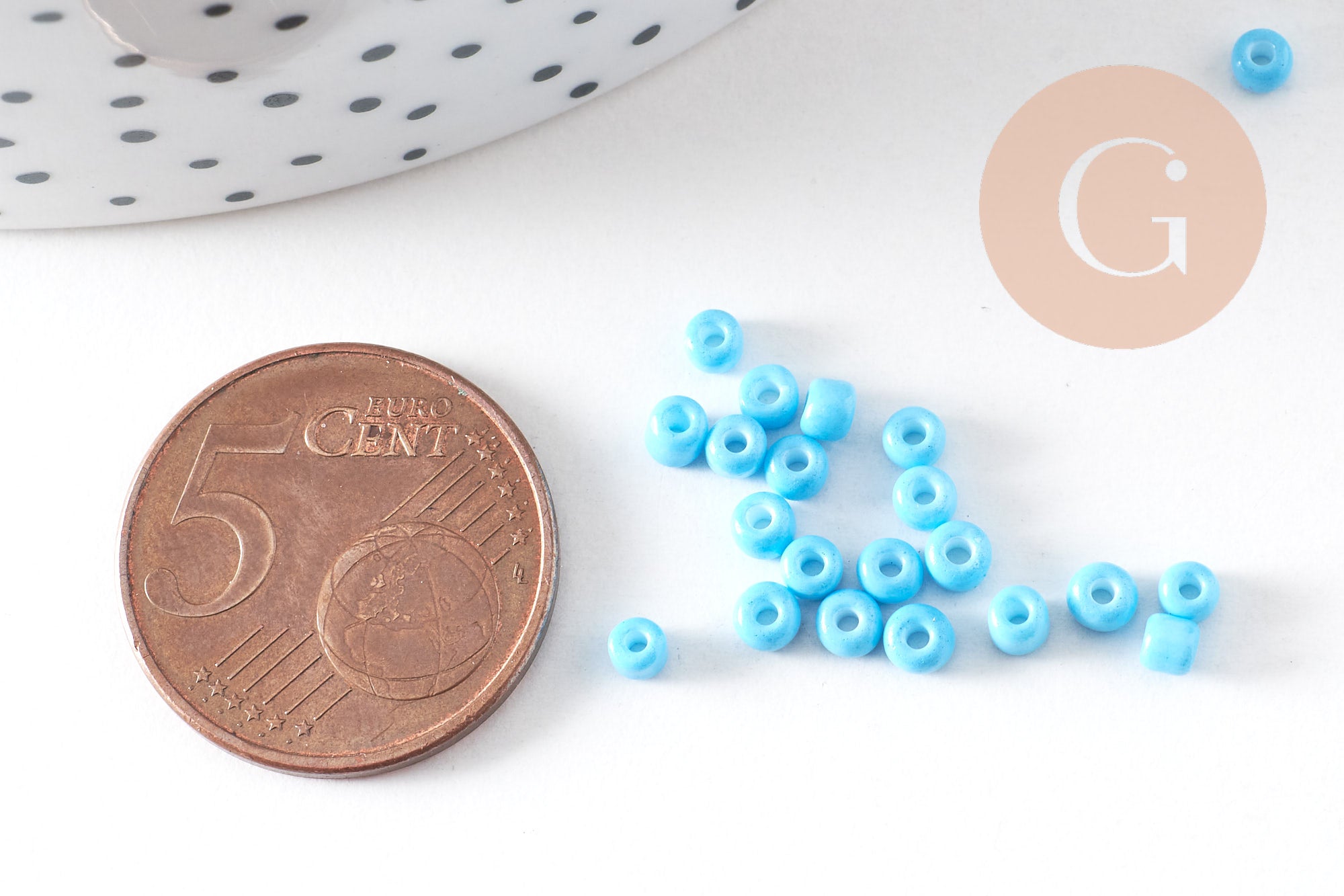 Gingerlily Perles G0183 Perles Rocaille Verre Turquoise 2,5mm 10g