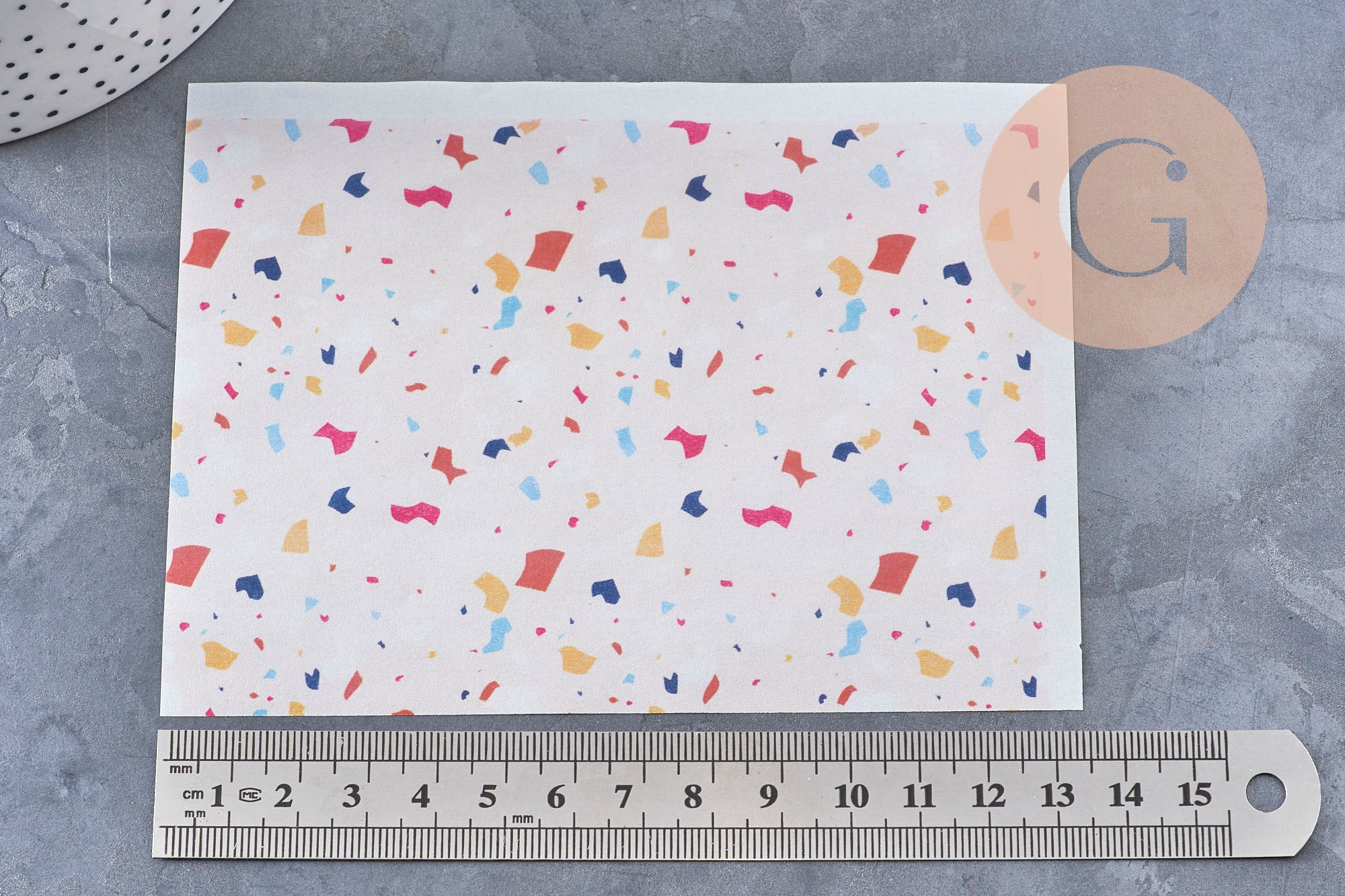 Gingerlily Feuille transfert G11031 terrazzo rose 14x10cm