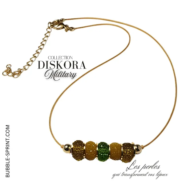 ARTSHOP Diskora Collier military monté acrylique ajustable