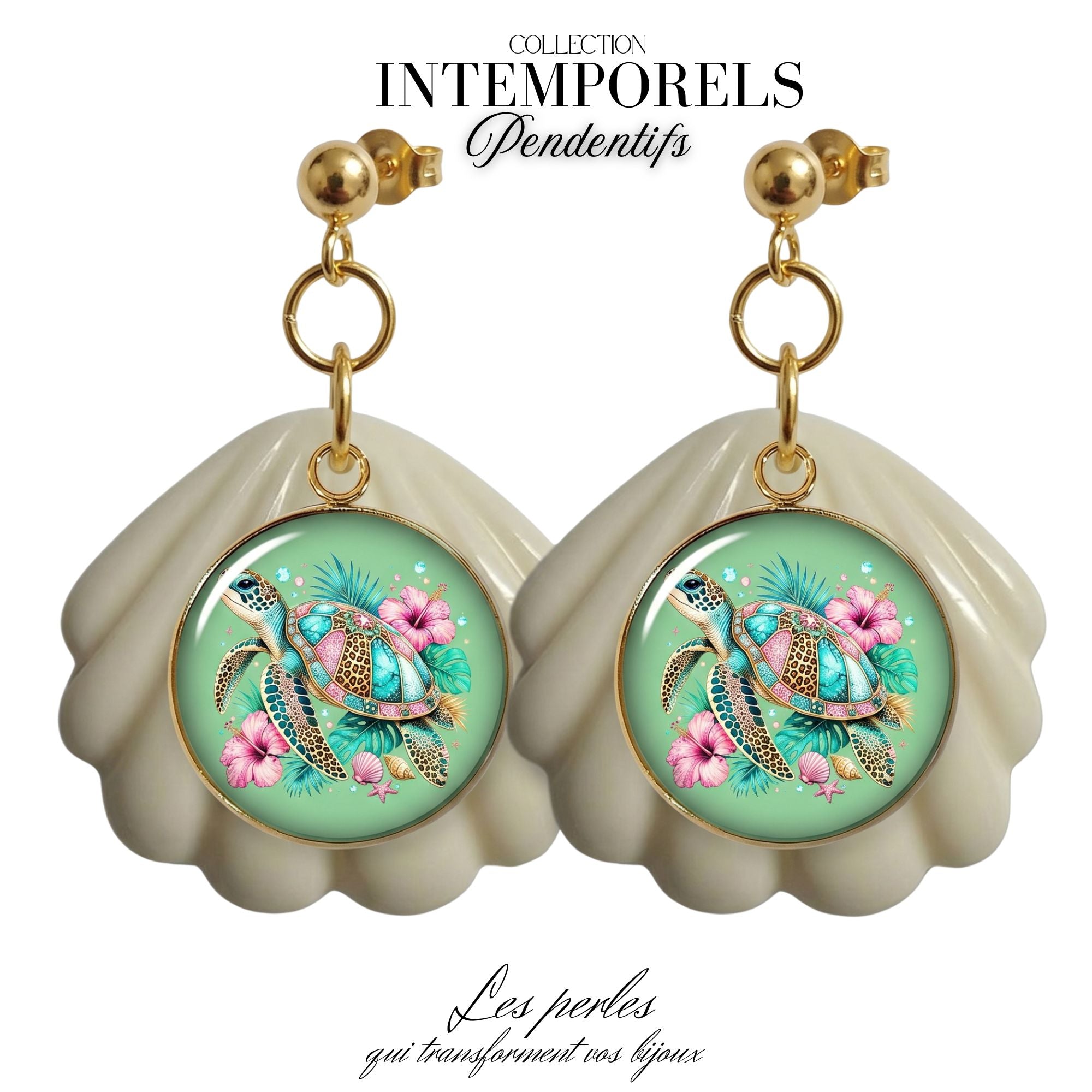 ARTSHOP 124 Pendentif Intemporel tortue plaqué or x1