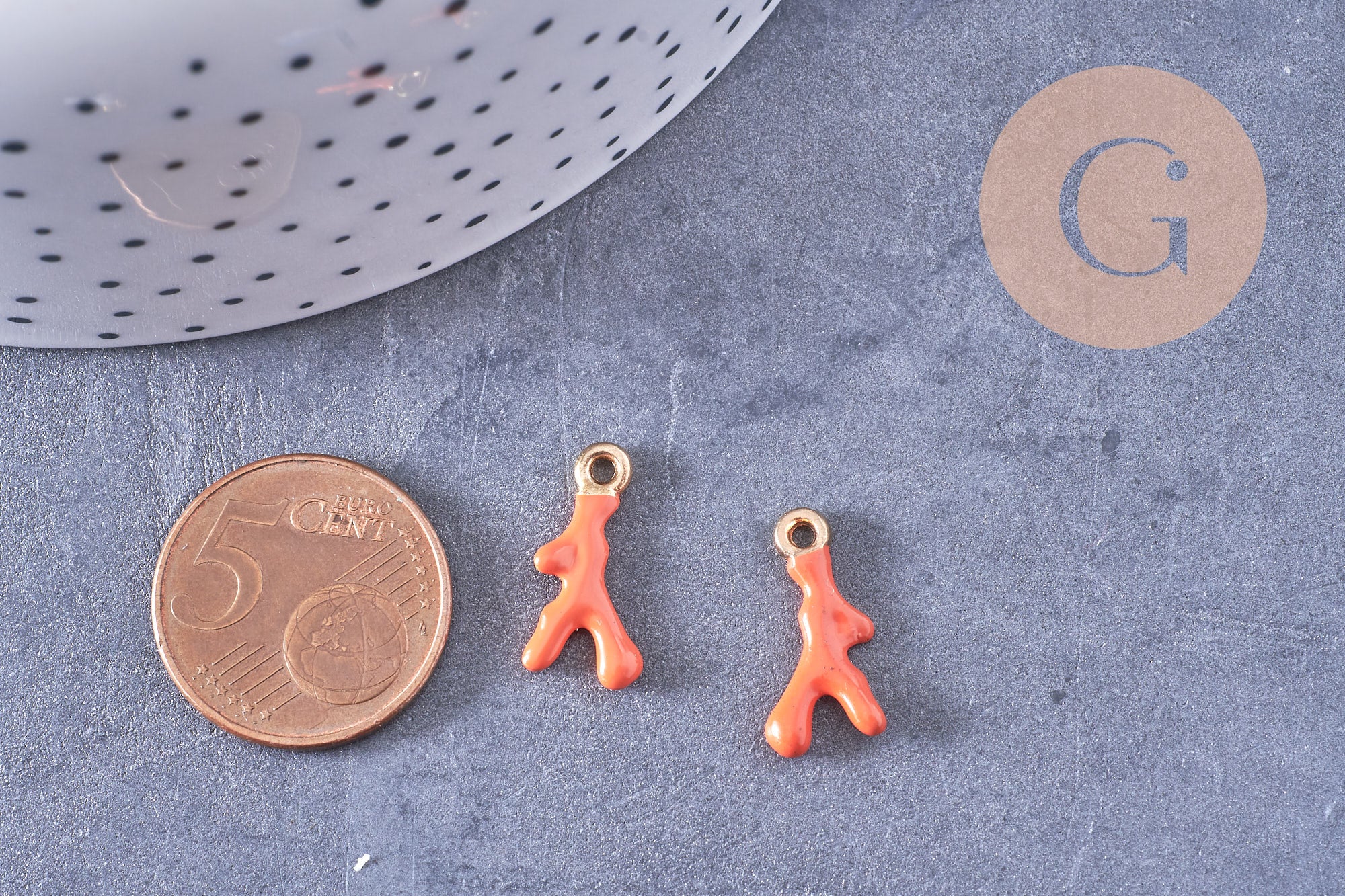 Gingerlily Pendentifs G10638 Pendentif Corail Orange 20mm x2