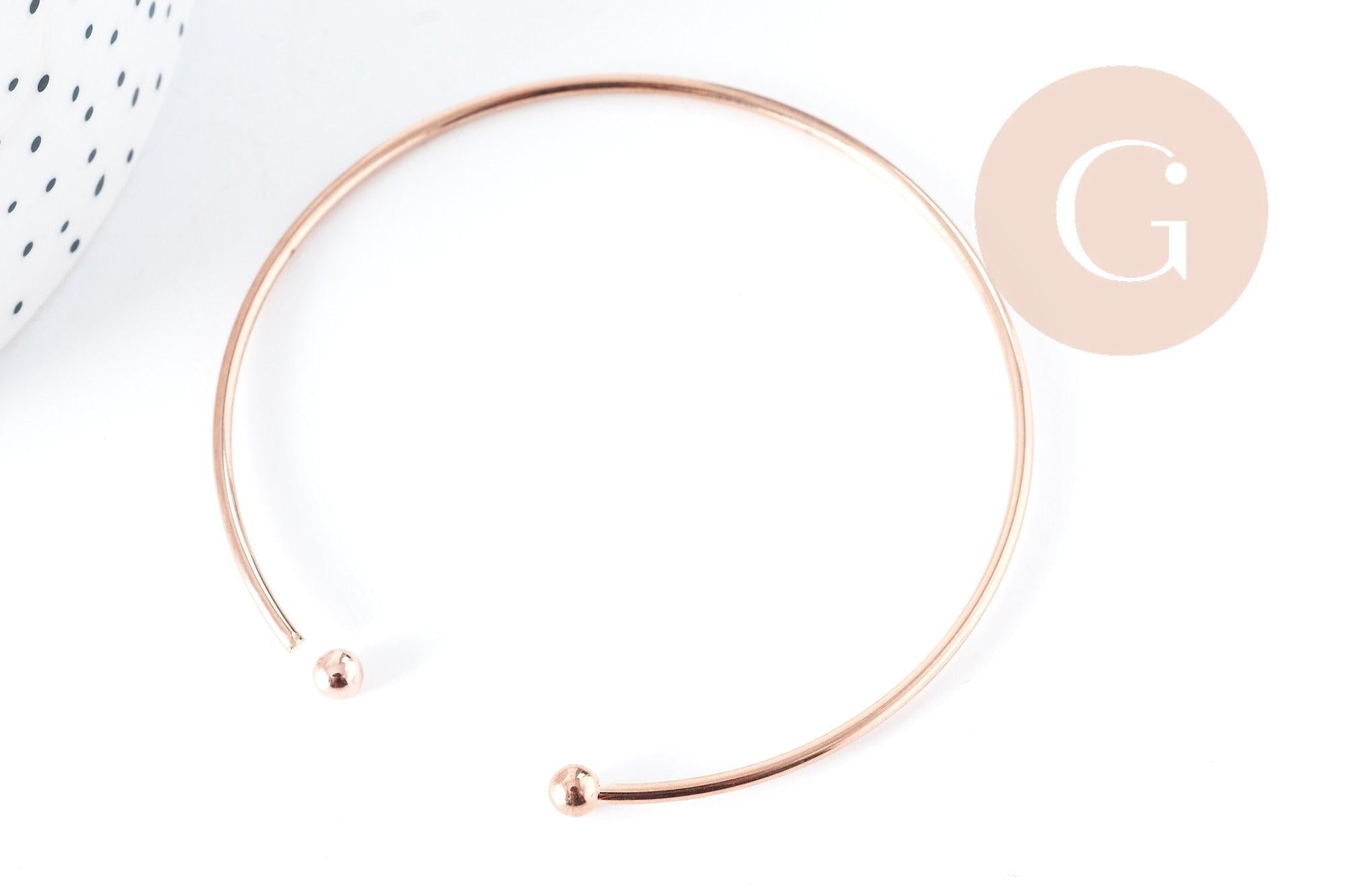 Gingerlily Bracelet jonc fin boule cuivre or rose 60mm G8356