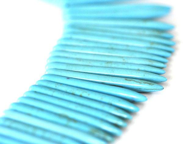 Gingerlily pointe howlite G0045 perle pierre turquoise fil 45 cm