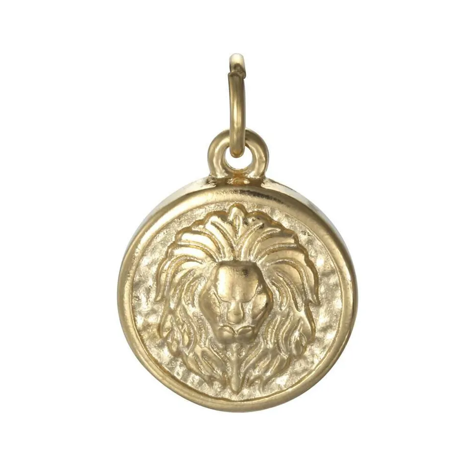 Gingerlily Pendentif médaille lion doré 29mm x1