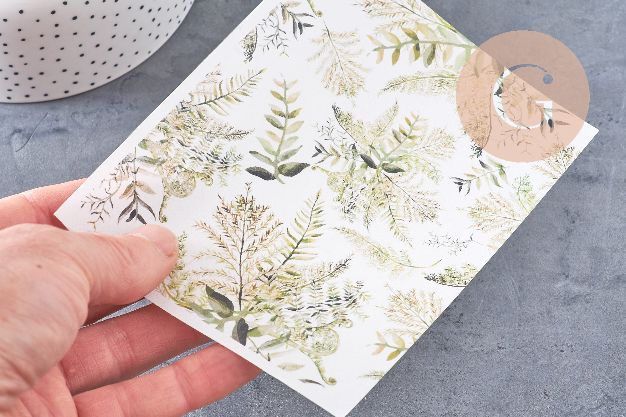 Gingerlily Pâte polymère G10775 feuille transfert fougères 14x10
