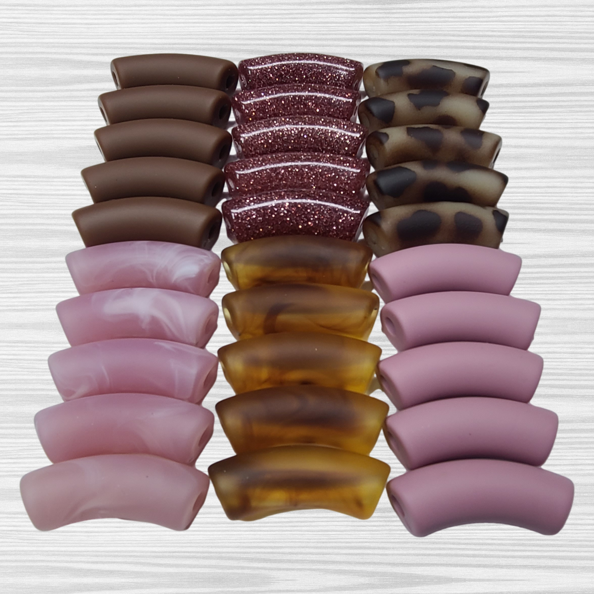 ARTSHOP Camaieux 71 lot 30 tubes incurvés rose mat 12MM
