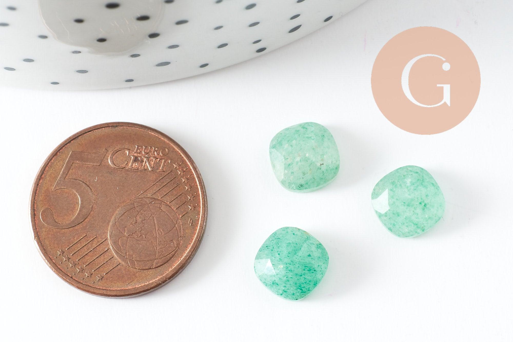 Gingerlily Perles G9702 cabochon carré aventurine 8x8 mm