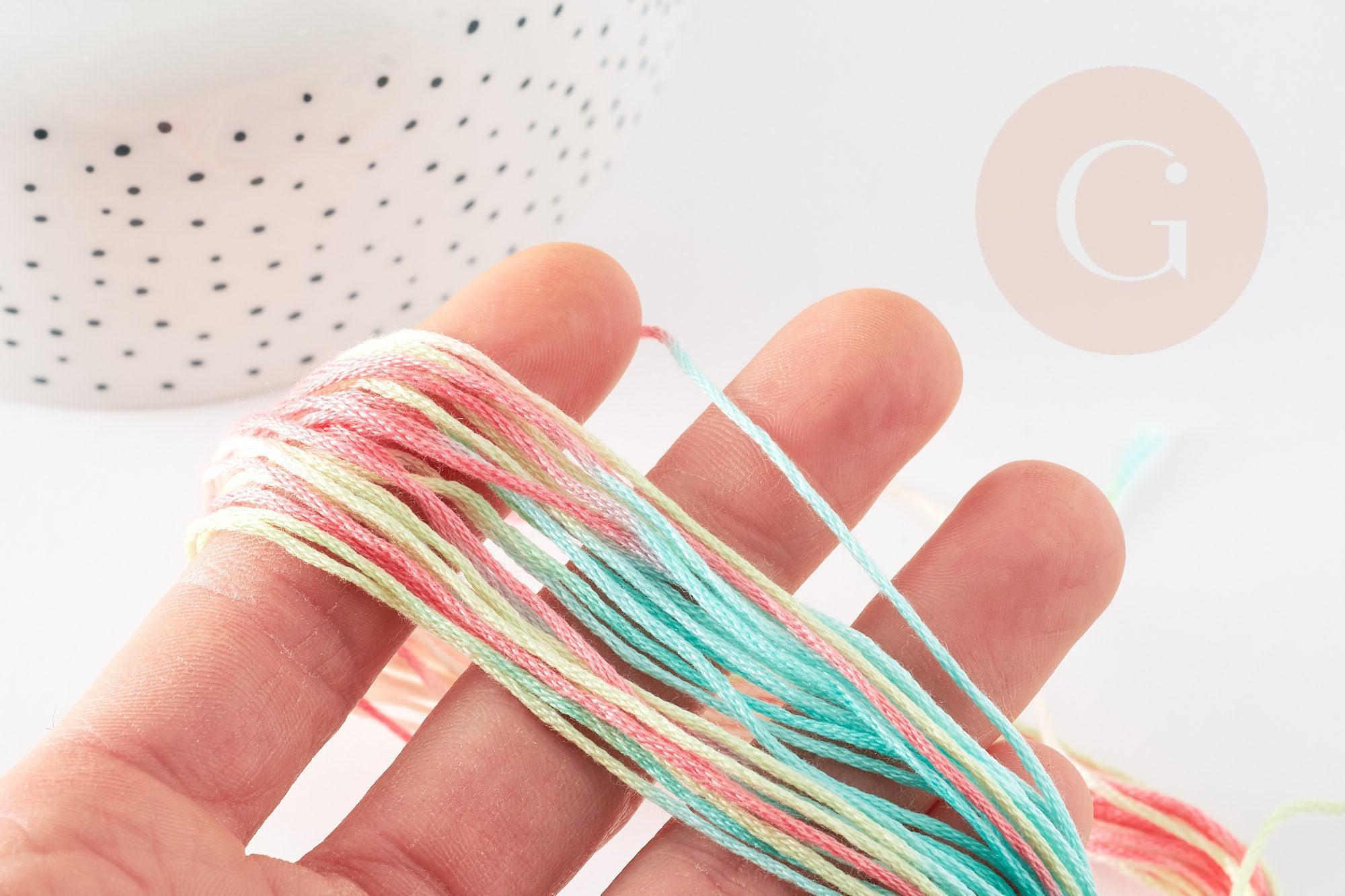 Gingerlily fil à broder polyester dégradé rose turquoise 8m G9357