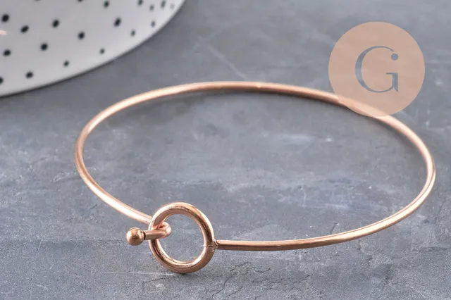 Gingerlily G11029 bracelet jonc ouvrable or rose 60mm acier
