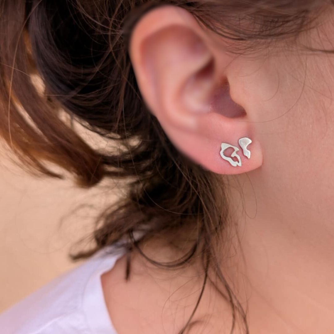 Kajika Lumini puces argent 925 satiné