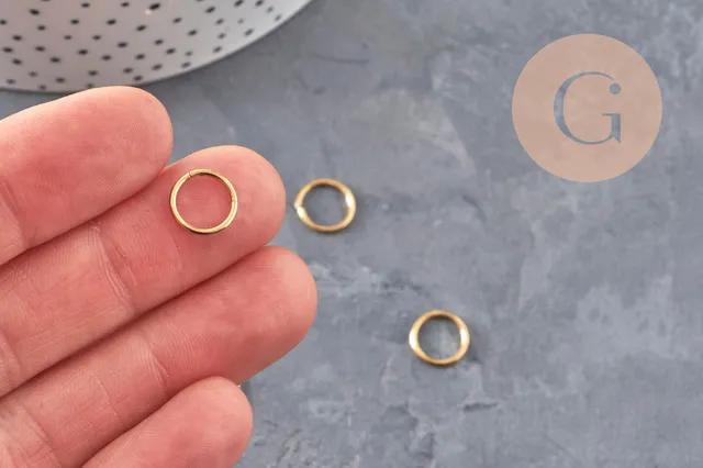 Gingerlily Créoles acier doré PVD 8mm la paire minimaliste