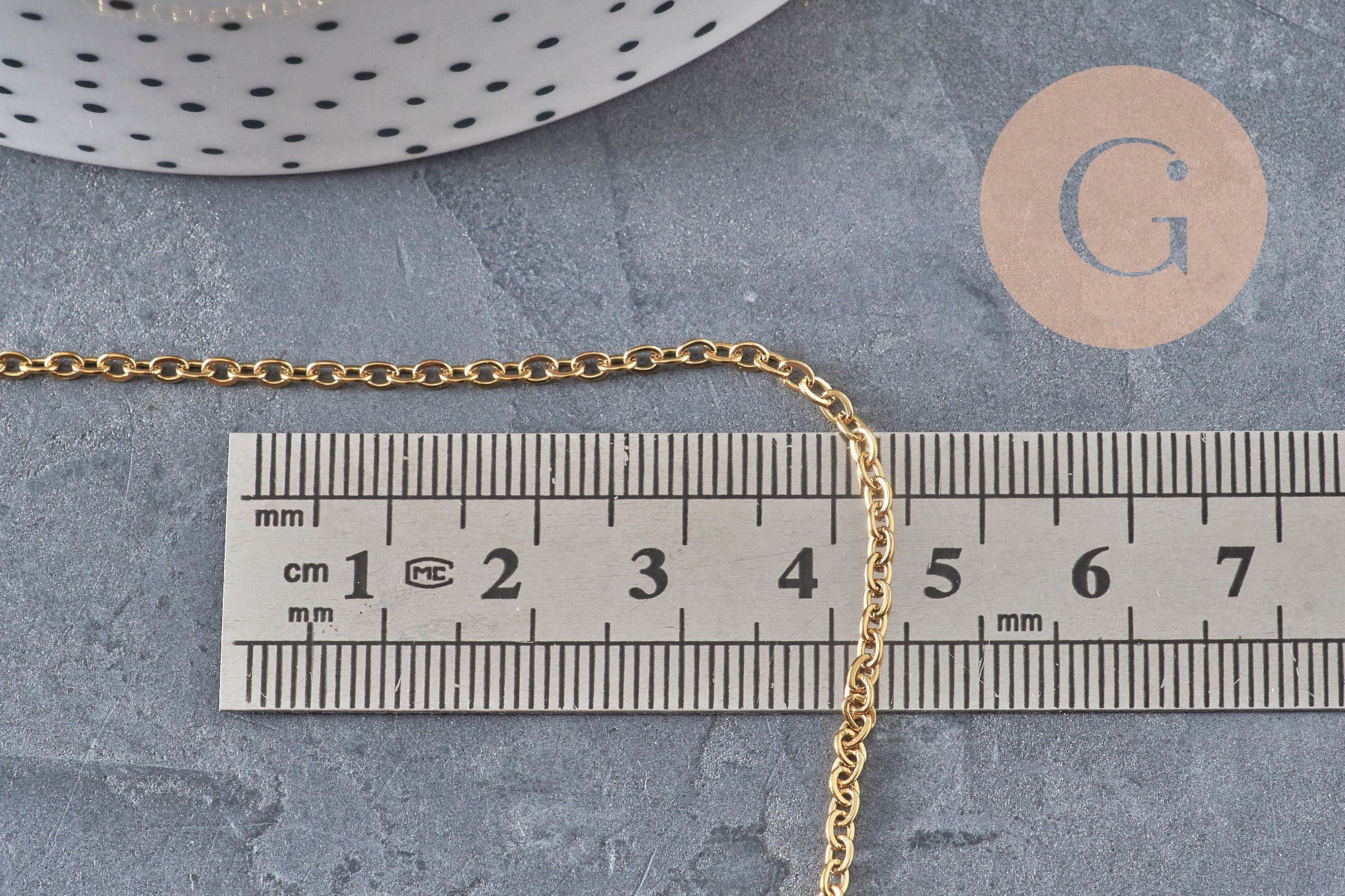 Gingerlily Chaîne forçat acier doré 2.5mm x1 m inox