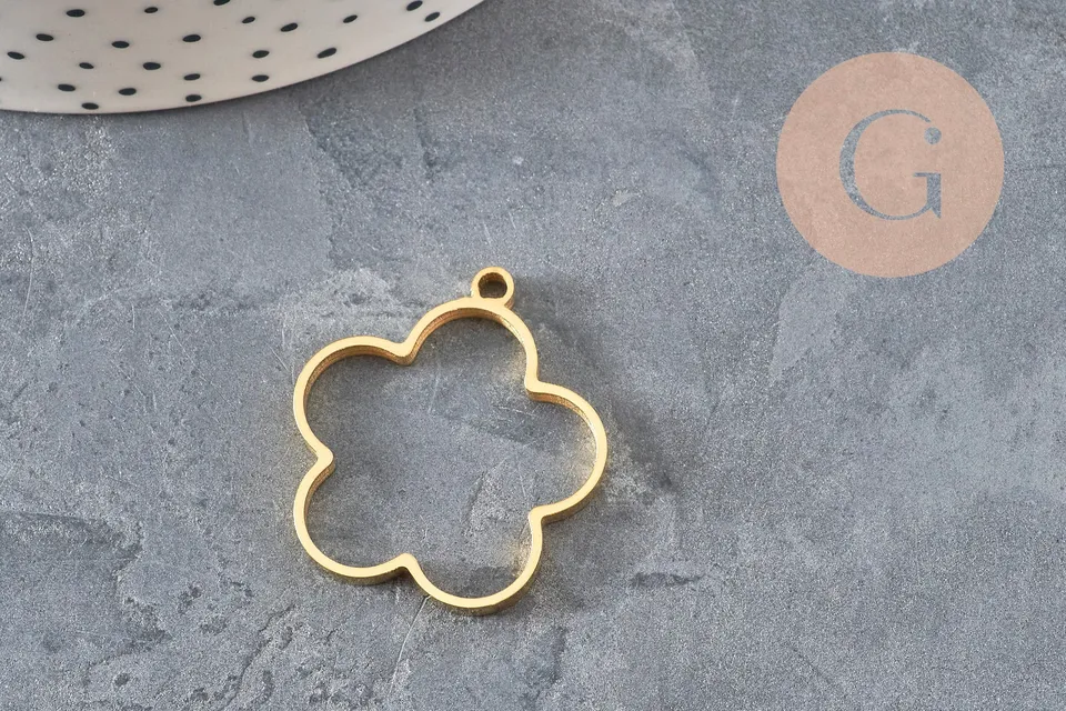 Gingerlily Pendentifs G11247 pendentif goutte doré 32 mm
