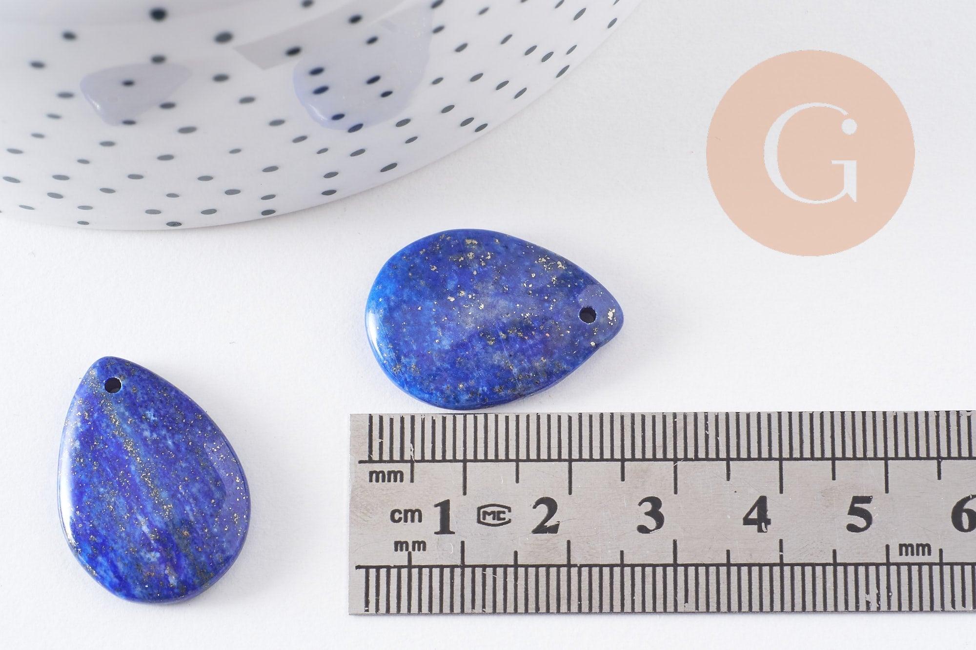 Gingerlily pendentif goutte lapis lazuli 25,5 mm x1 bleu