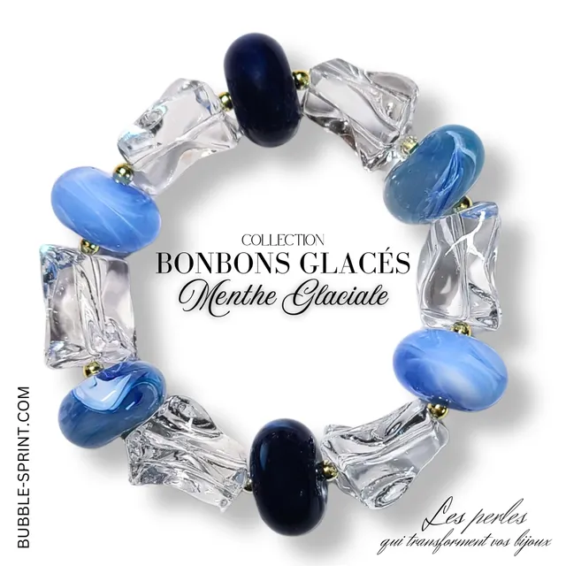 ARTSHOP Bonbons Glacés Bracelet Menthe Glaciale monté acrylique