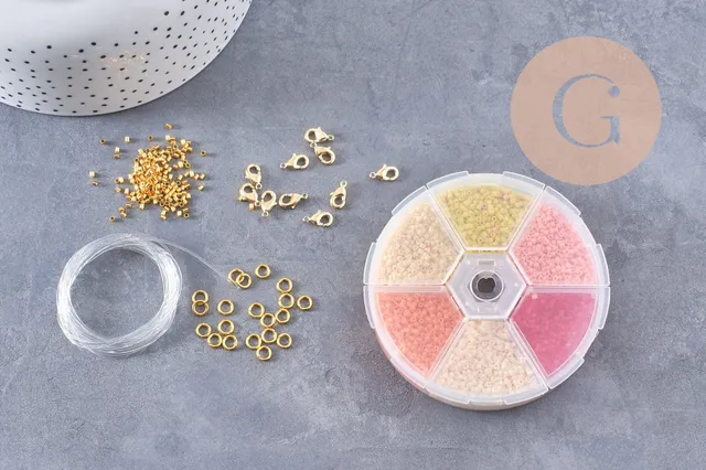 Gingerlily Kits création bijoux kit perles rocaille G9190 jaune-orange
