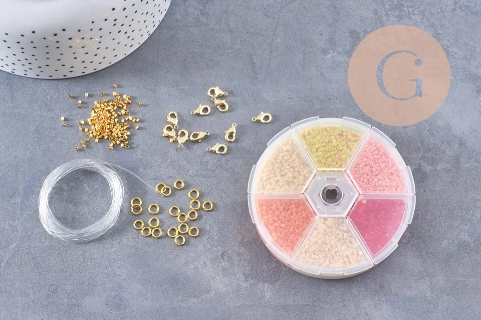 Gingerlily Kits création bijoux kit perles rocaille G9190 jaune-orange