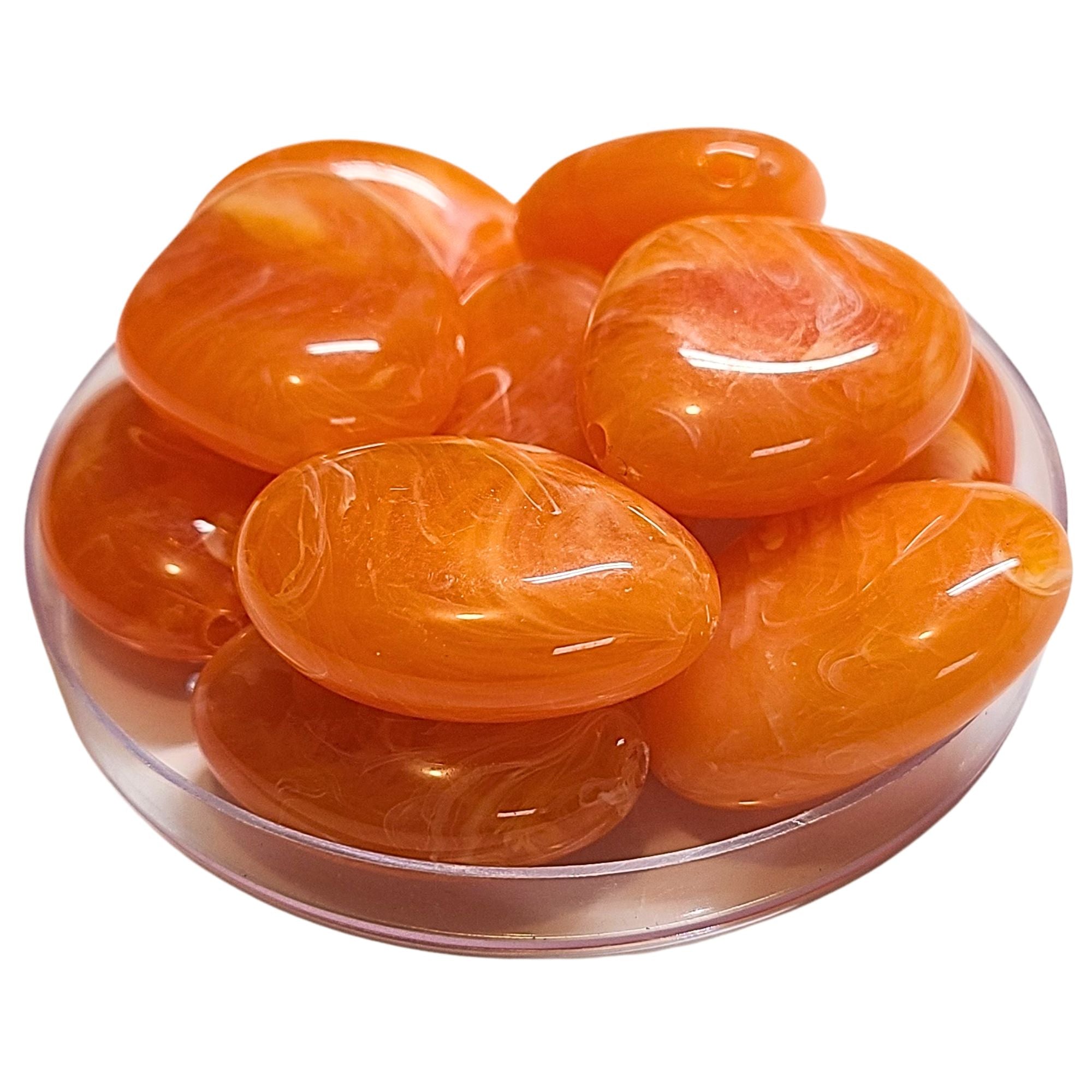 ARTSHOP Galets TIKA 5 galet mandarine marbré 37 mm x1