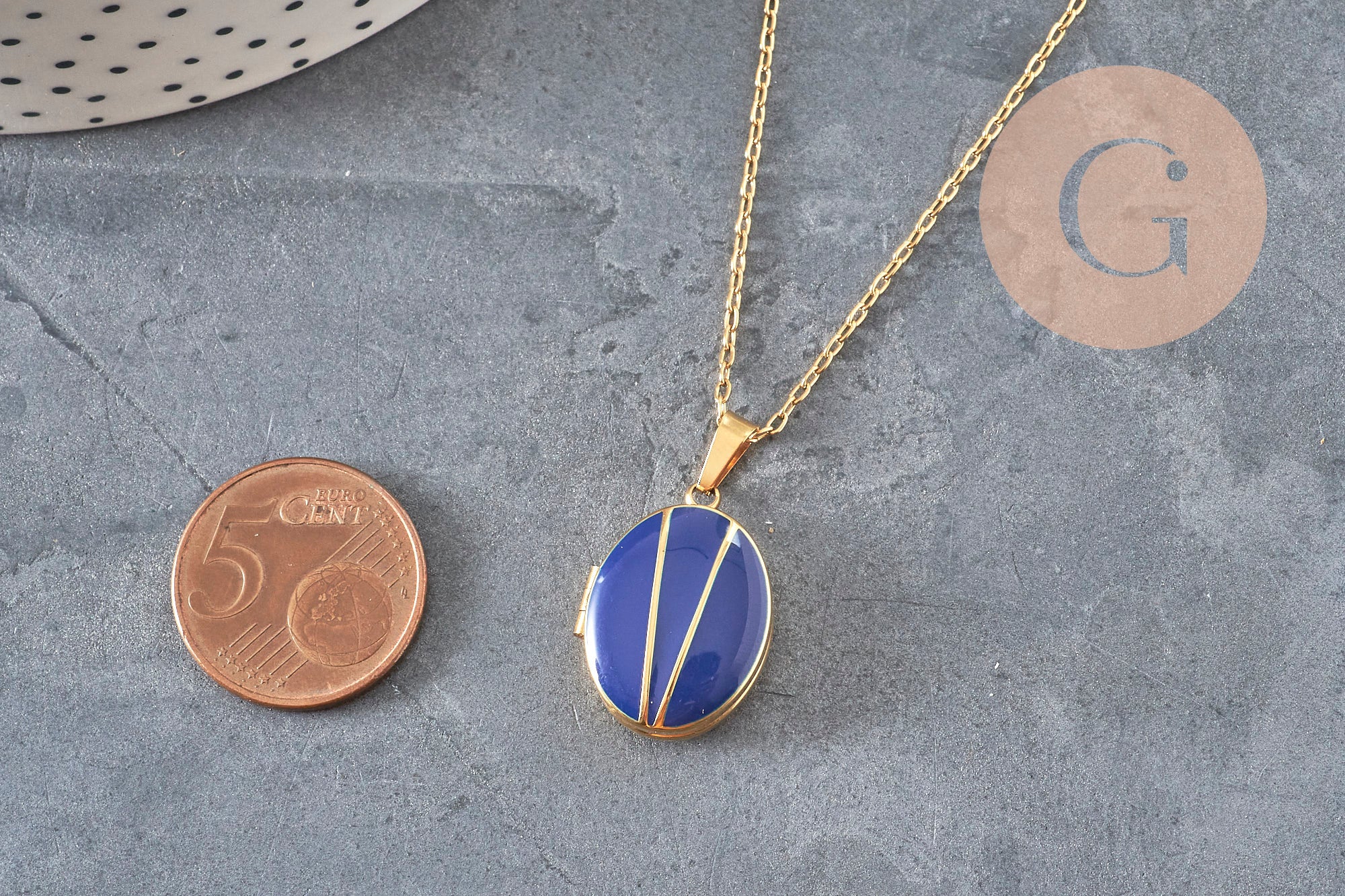 Gingerlily Bijoux personnalisés collier locket bleu G11162 sans personnalisation